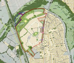 A proposed masterplan of the site.