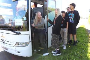 Telford College students in Much Wenlock, where new pick-up points are being introduced from September as part of an improved public transport service.