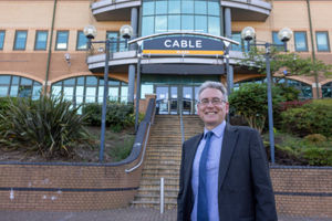 West Midlands Police and Crime Commissioner Simon Foster outside Cable Plaza at The Waterfront which is to become a new base for police in Brierley Hill