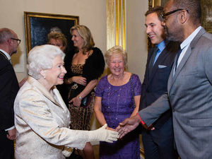 Supporting image for story: In pictures: Dudley's Sir Lenny Henry meets the Queen - alongside David Walliams and Sir Rod Stewart