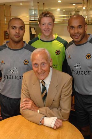 The late Bert Williams with Ikeme, Wayne Hennessey and Matt Murray