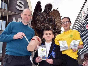 Supporting image for story: Knife Angel's first aid message delivered