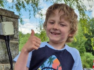 Supporting image for story: Six-year-old boy is a cut above as he prepares to have his head shaved for charity