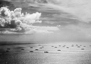 Atlantic convoys were lucky if they enjoyed tranquil weather like this