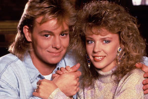 With Neighbours co-star and pop sensation Kyie Minogue
