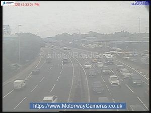 Cars are starting to build up down towards Junction 1