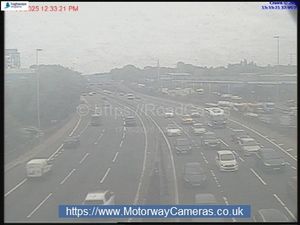 Cars are starting to build up down towards Junction 1