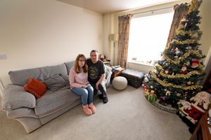 Kay and Rob in their living room