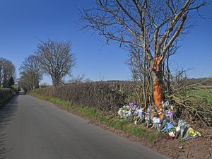 Tributes at the scene of the shocking tragedy.