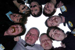 Supporting image for story: Movember shop workers collect £500 with moustache efforts