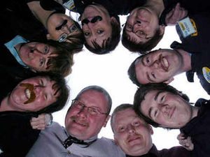 Supporting image for story: Movember shop workers collect £500 with moustache efforts