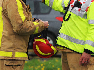 Supporting image for story: Man rescued after fork lift truck flips onto van in Telford