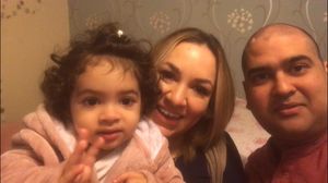 Dr Hamza Ansari, 39, with his wife Michelle, 36, and one-year-old daughter Mia-Fallon