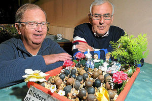 Keith Henderson and John Davies look at the display