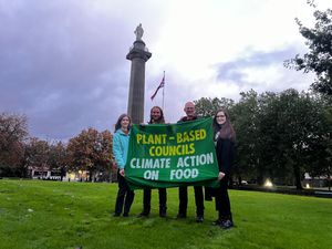 Green campaigners before the meeting
