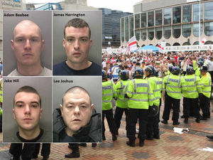 Supporting image for story: EDL supporter who clashed with police while on crutches jailed for 16 months