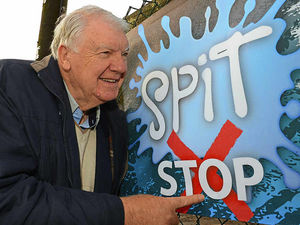 Supporting image for story: Anti-spitting banners put up across district