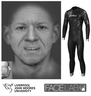Face Lab at Liverpool John Moores University has produced this realistic image of the man’s face following nearly 16 months of enquiries to establish who he is and the wetsuit that the unidentified man was wearing when he was found in the reservoir