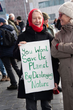 One protestors sends a message
