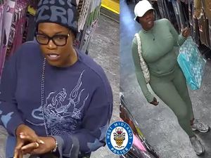 Supporting image for story: Police probing the theft of wigs from a Woverhampton hair and beauty shop want to know who these two women are