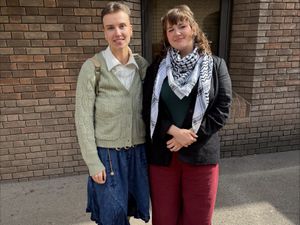 Jennifer Kowalski, left, and Cole MacDonald, 23, outside Chelmsford Crown Court in September