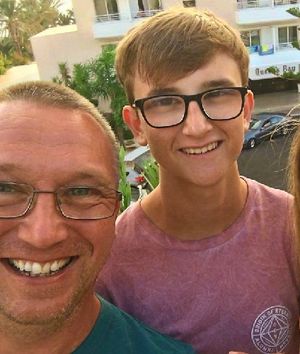 Martin with son Jack, who took the picture
