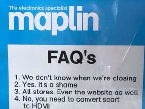 Supporting image for story: Before you ask, we’re closing: Sign of the times at Shrewsbury Maplin store