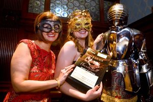 Madhur Sharma and Lizzie Sawyer don their masks for the big night