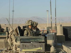 Major Neil Kelly with Ian Fisher, who was killed in action