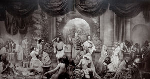 Rejlander's famous work called The Two Ways of Life, which was put together at his studio on Darlington Street, Wolverhampton