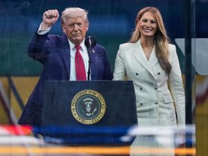 Supporting image for story: Military parade rolls through Washington as protesters across US decry Trump