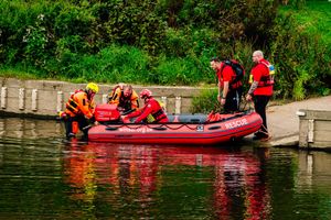 West Mercia Search & Rescue search the River Severn in Shrewsbury 