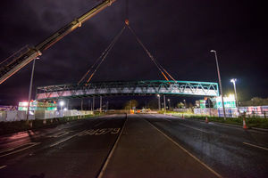 The 68-tonne bridge is not currently open for people to walk over. Photo: Beaver Bridges