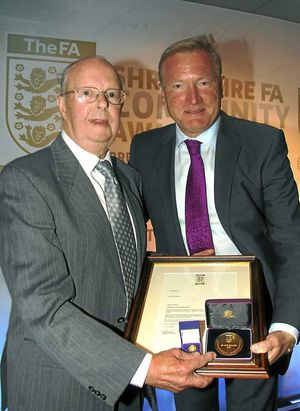 50 year service - John Williams with Richard Bevan