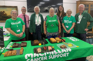 Irene Rennie, Alexander Clement, Gill Eleftheriou, Carole Green, Maryanne Lineker-Mobberley, Chris Bowen and Adrian Bowen from Halls Fine Art and Shrewsbury Macmillan Cancer Support Fundraising Group.