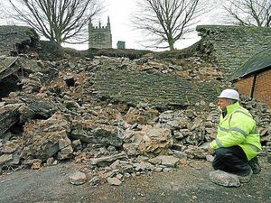 Supporting image for story: Progress finally made towards repairs to historic Ludlow wall - six years after collapse