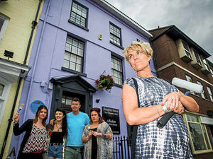 Supporting image for story: Newport owners make formal bid to keep purple paint job on historic building