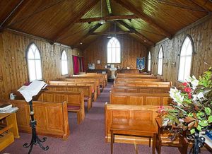 The pews were donated by carpenters
