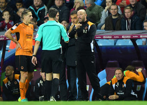 Walter Zenga shared words with David Coote in the previous meeting (AMA/Sam Bagnall)