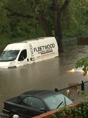 The flooding in Rufford Way, in Rushall. Picture by Steven Shaw