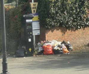 Rubbish allegedly left by travellers on Towers Lawn car park.