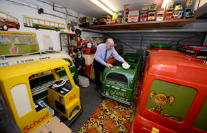 Some of Geoff’s larger models have a home in the garage
