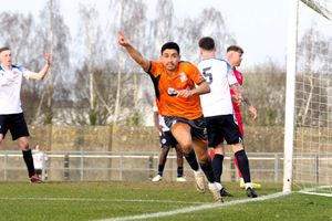 Kaiman Anderson rescues a point for Stafford Rangers against Vauxhall Motors. Picture: Wendy Hill