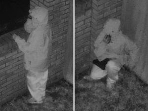 CCTV stills showing the look-out hiding his face