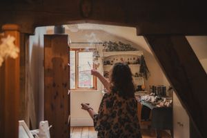 Cleansing the space. 