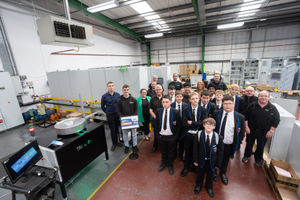 Students from Burton Borough School in Newport pictured with the Transicon team on National Manufacturing Day 2025.