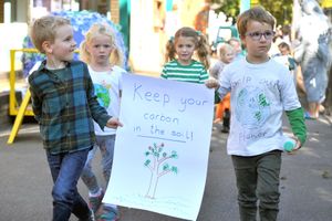 Little climate change protestors at Coleham Primary School