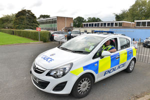 Police outside Hob Green Primary School in the wake of the incident