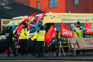 The GMB picket line at Donnington Ambulance Hub, Telford 