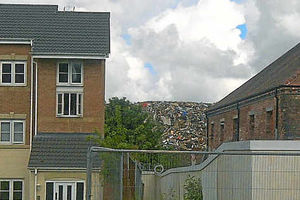 The rubbish pile at RDF Ltd, Brierley Hill, today, from Honeybourne estate